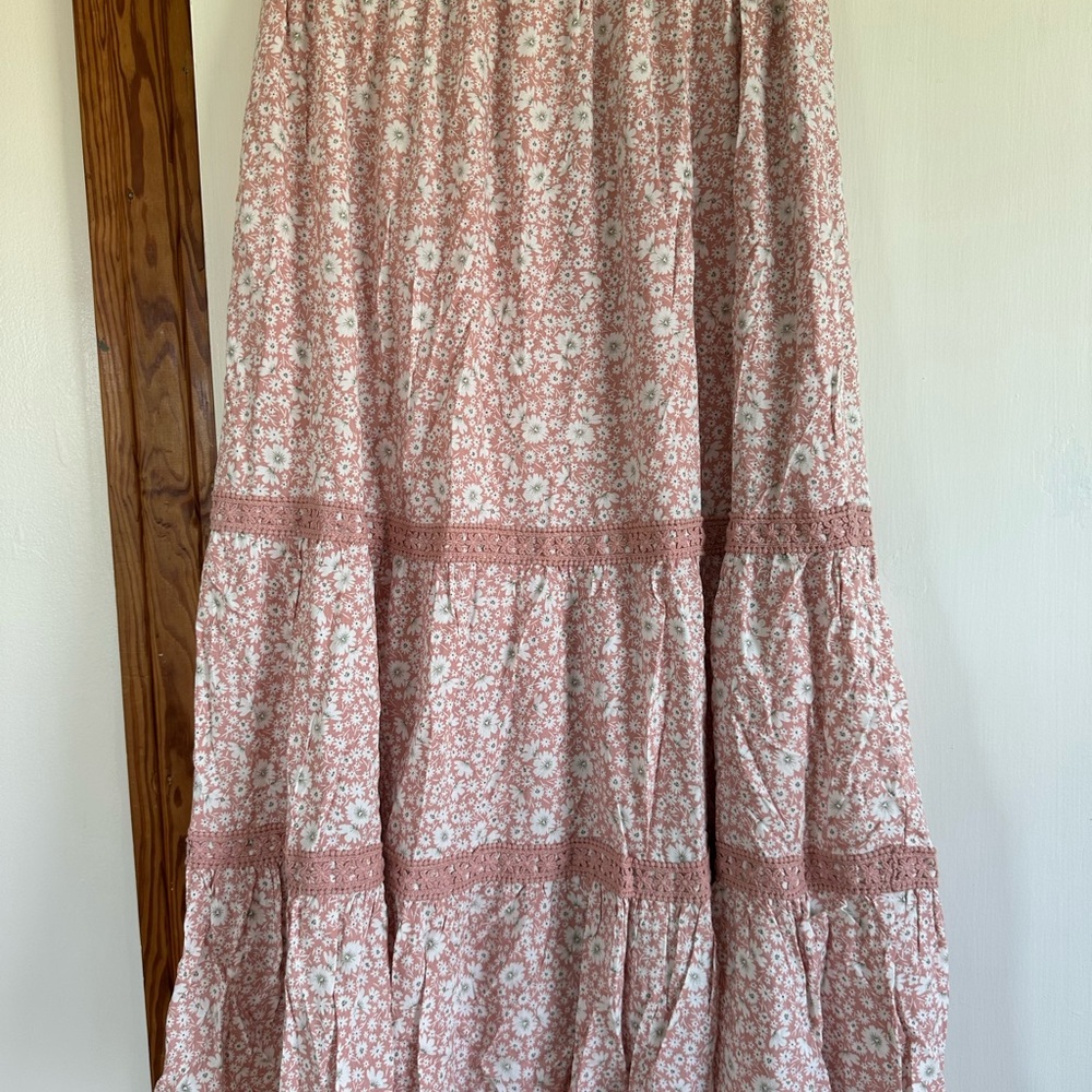Floral Pink Maxi Skirt